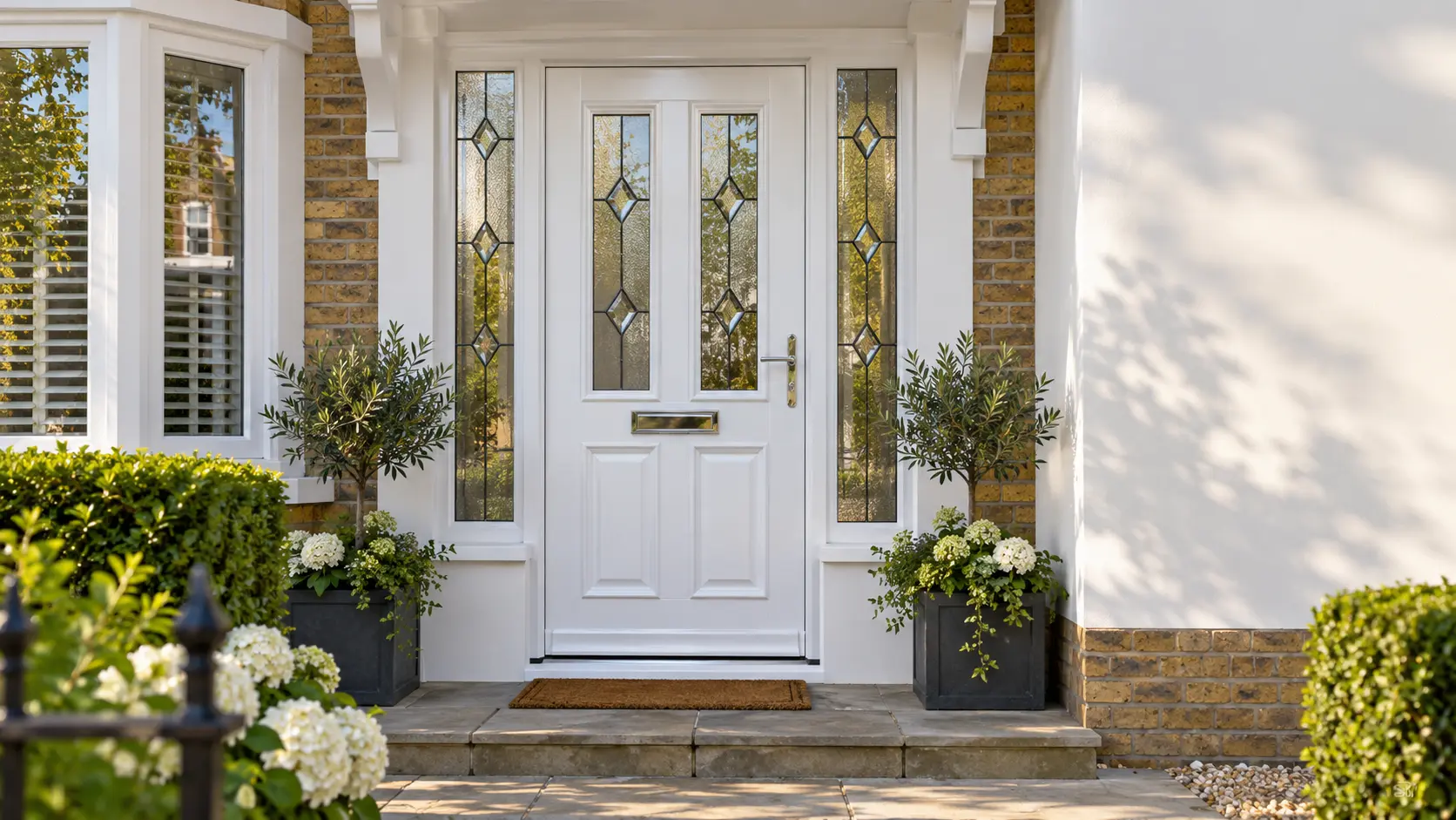 Decorative glazed front door
