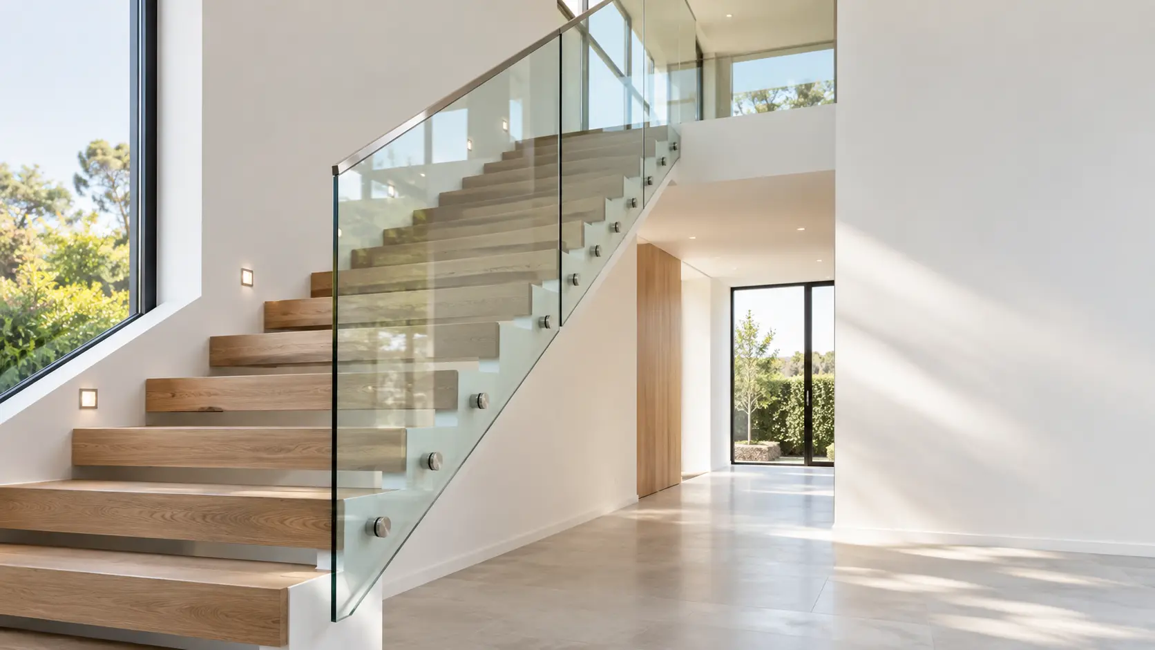 Modern internal glass balustrade