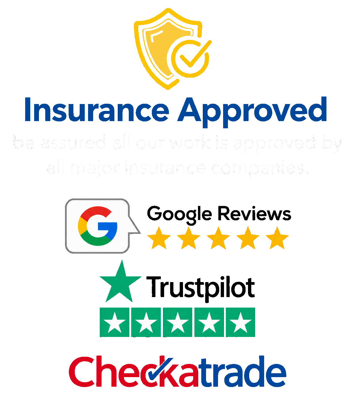 Insurance approved and review platform logos